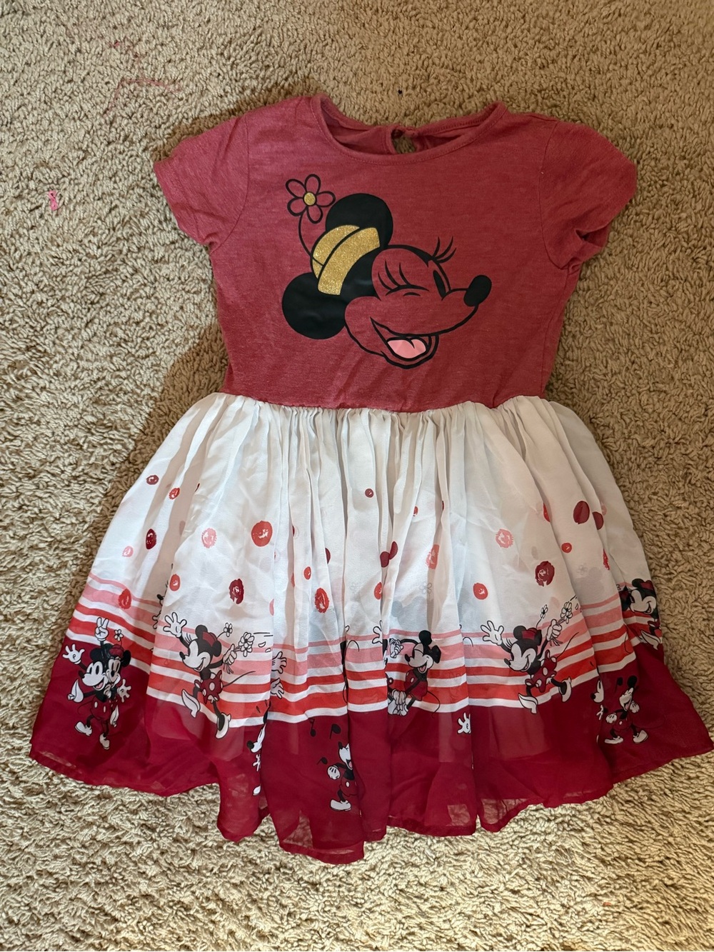 Disney Red and White Minnie Mouse Twirl Dress